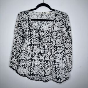 Denim & Supply Ralph Lauren Women’s Pleated Popover Top 3/4 Sleeve Size Medium